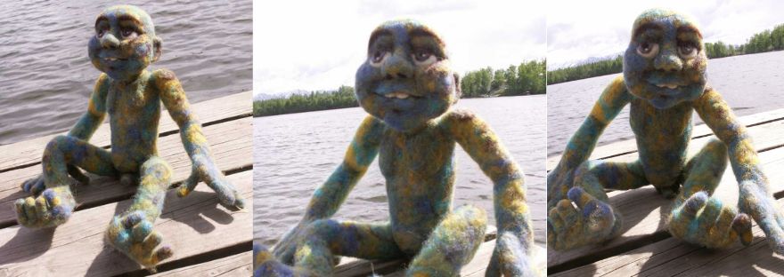 Doc Treeboat – a needle felted soft sculpture