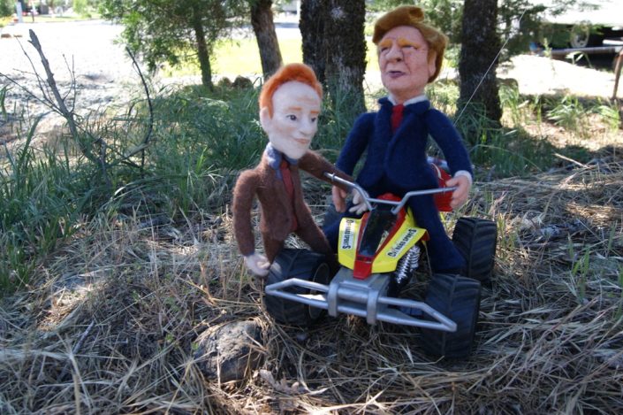 Needle Felted Conan O'Brien & Donald Trump Dolls