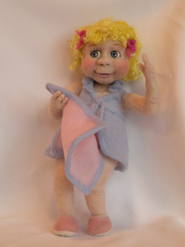 Original Felt Alive Needle Felted Wool Art Doll - Sculptural Needle Felting by Kay Petal