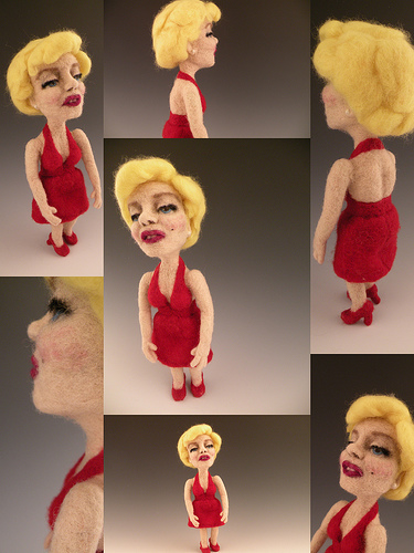 Marilyn Monroe posing for her portrait shots.