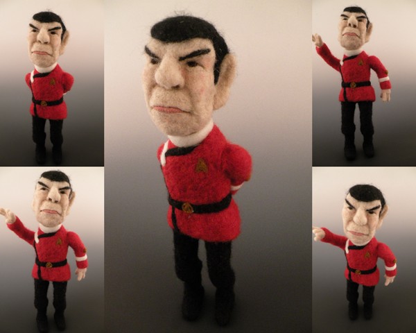 spock-doll - needle felted by Kay Petal - Felt Alive Wool Sculptures