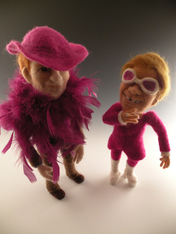 Just two little needle felted buddies having a good time.