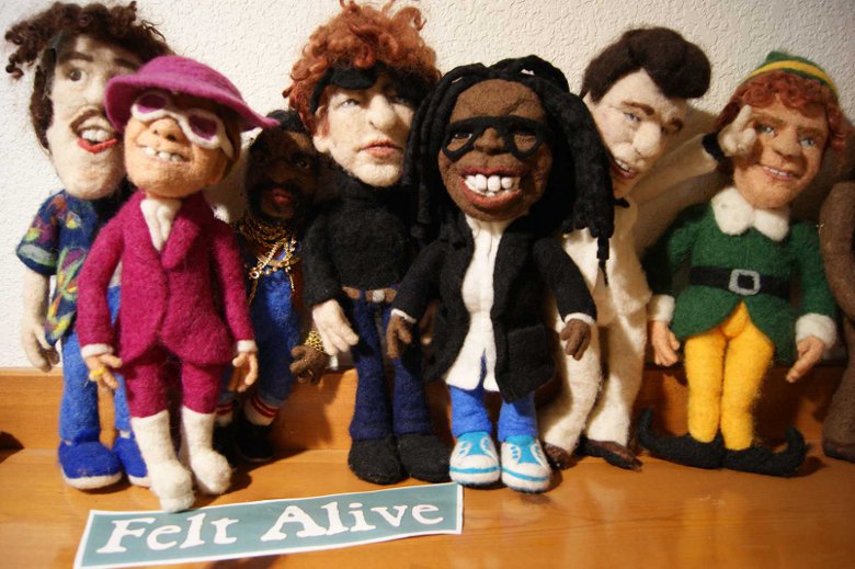 needle felted dolls with new li'l whoopi doll
