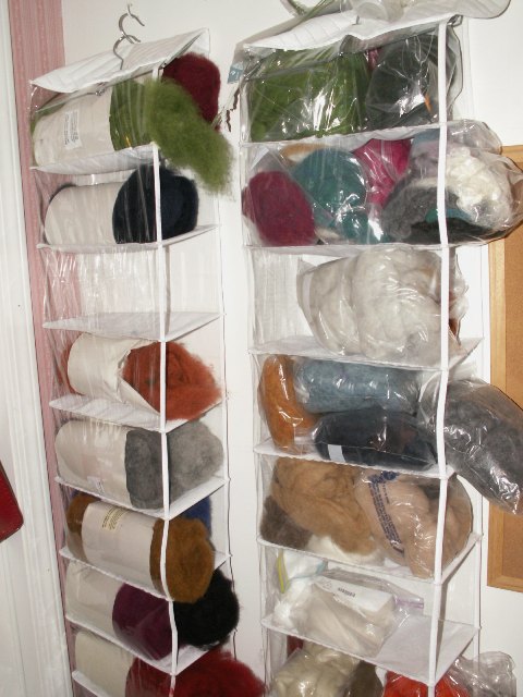 hanging shoe storage bags used for storing wool