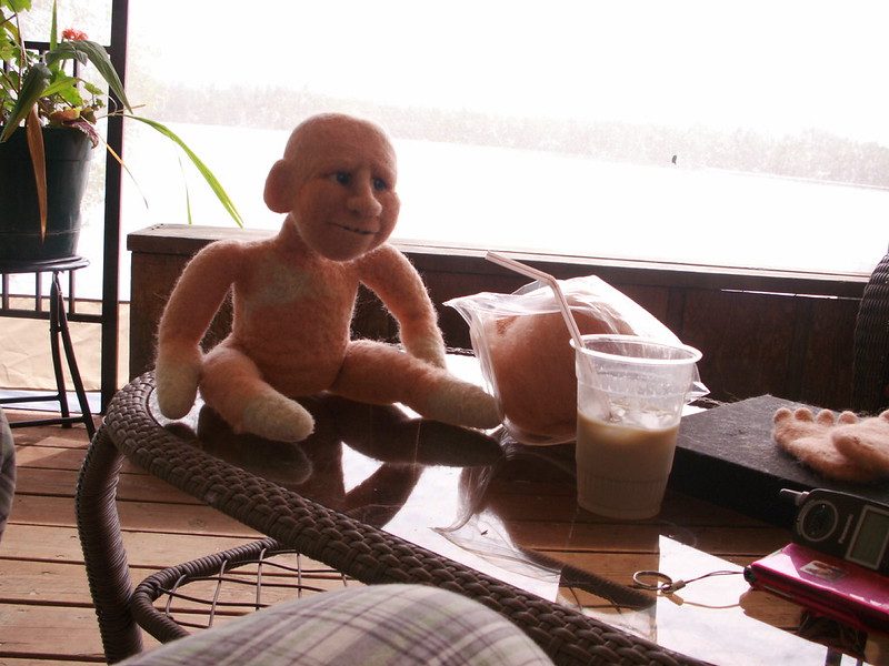 Felting in the gazebo by the lake