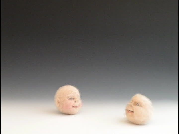 Needle Felted Heads are Rolling