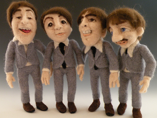 The Beatles - Needle Felted Wool Art Dolls - Sculptural Needle Felting by Kay Petal