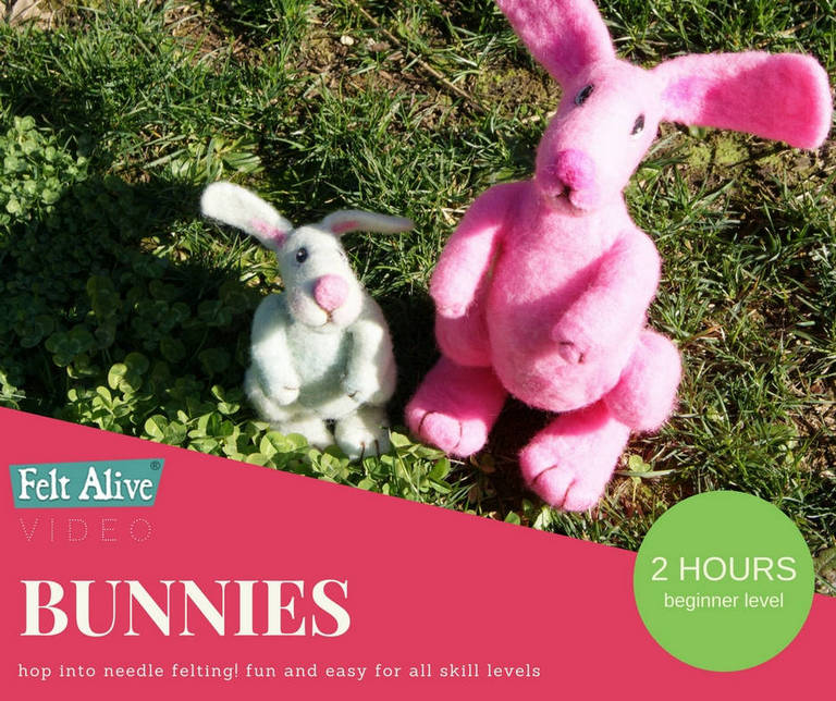 Beginner needle felting video 2 hours Learn to make these soft sculpted bunnies.