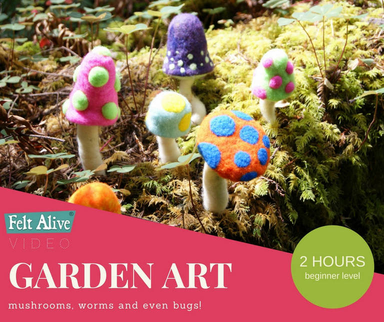 learn how to needle felt over a wire armature and bring simple, colorful and adorable garden art to life.  2 hours for a complete beginner.