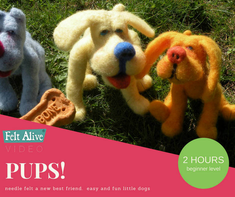 learn how to make cut needle felted dogs in this fun needle felting video tutorial 2 Hours - Beginner
