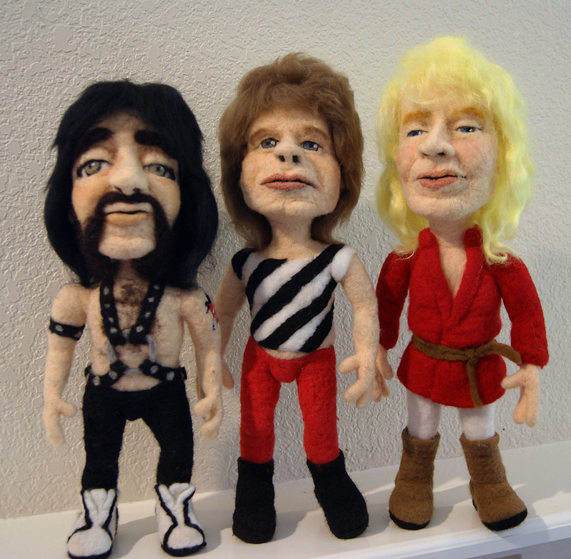 Introducing Spinal Tap.  Needle Felted Dolls by Kay Petal Felt Alive